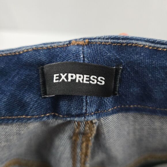 Express Modern Straight Super High Rise Ultra Hyper Jeans womens M 6/8/10 4061 - Picture 10 of 13